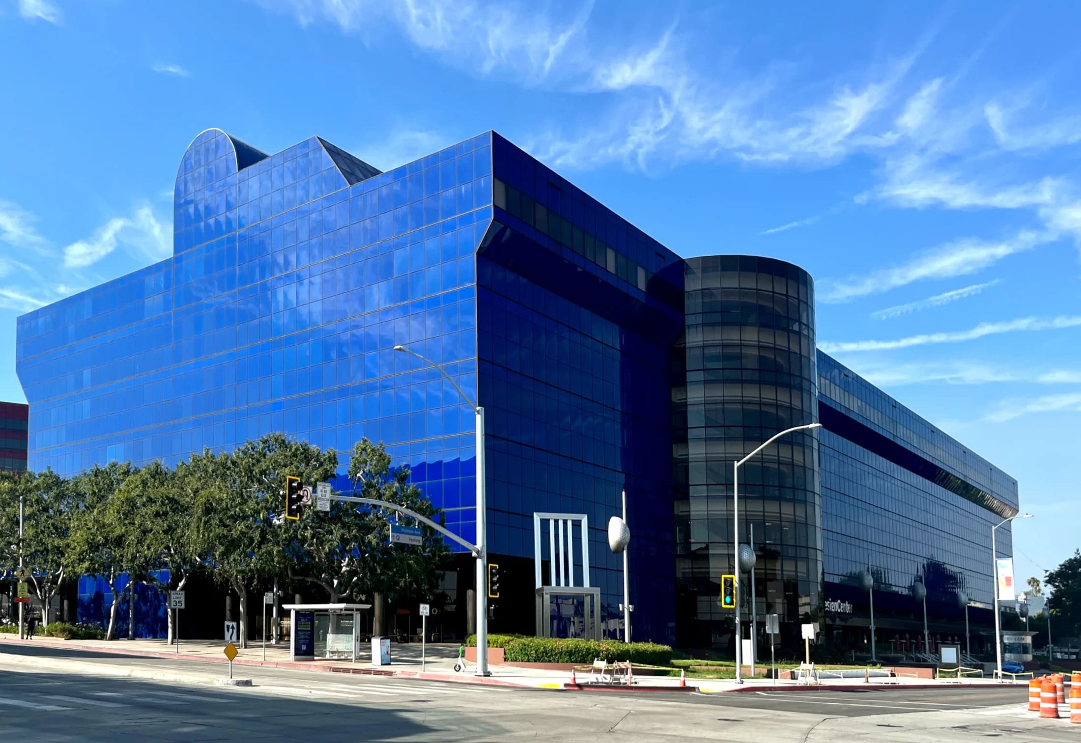 The blue Pacific Design Center building on Melrose Avenue in West Hollywood.